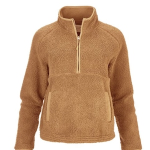 Personalized 1/4 Zip Pullover Fleece Sherpa Best Gift Idea with Option of Custom Embroidery