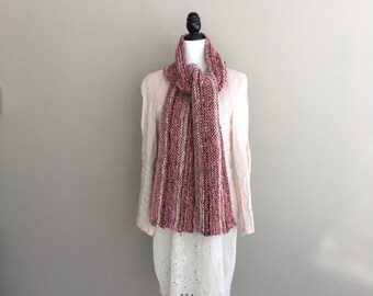 Großer hand gestrickter wollfreier rosa Schal, mischfaser schal, empfindlicher Hautschal, Pointmoussemtl, alle Jahreszeiten Schal, rosa Winterschal