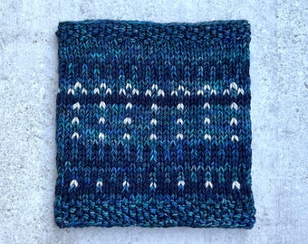 0/S Unisex merino wool blue fairisle neck warmer