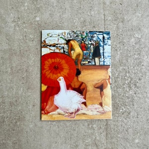 Collage carte de voeux vierge avec enveloppe, carte de voeux ooak, carte artistique, carte sans oeuvre d'art, carte de voeux fabriquée à Montréal
