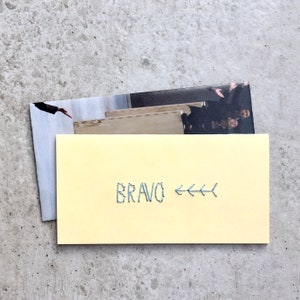 Carte de félicitations, carte brodée, carte bravo, carte et enveloppe en papier recyclé, carte écologique, carte de félicitations, carte faite à la main