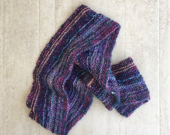 Long hand knitted wool free scarf, soft knitted scarf, warm knitted scarf, winter knitted scarf, bulgy knitted scarf,hand woven fibers scarf