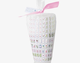 Mahjong Tiles Frosted Cups - 8 pack