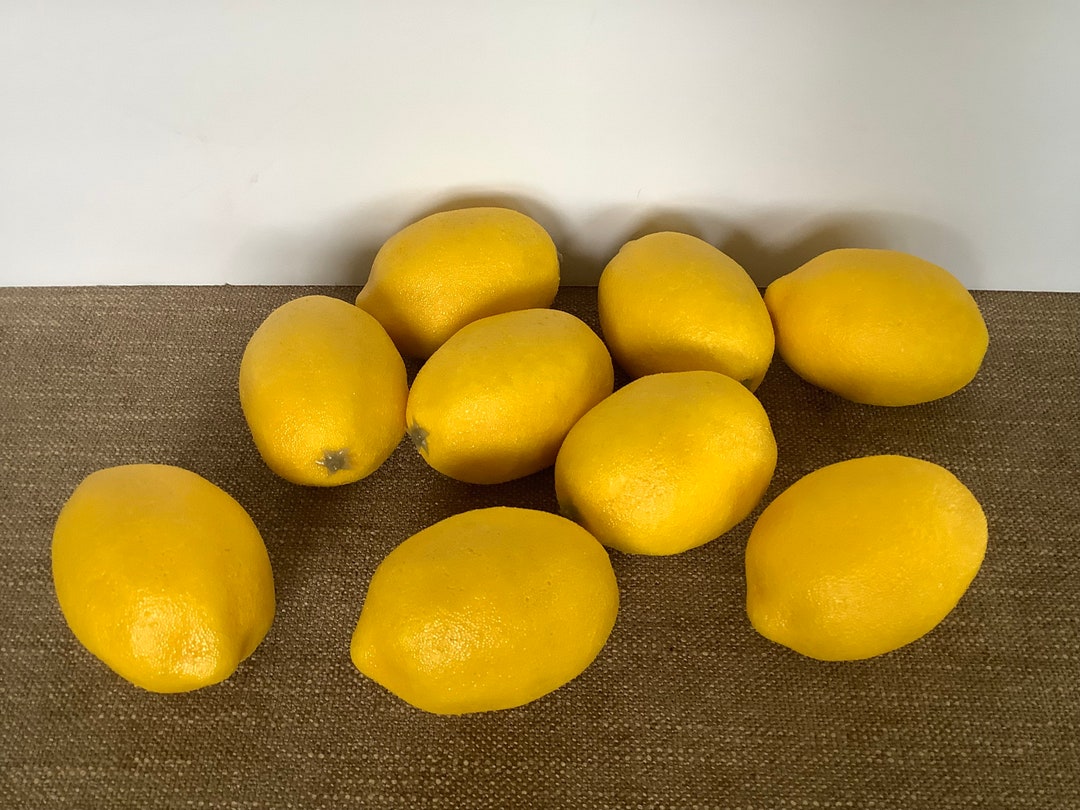 Faux Lemons Plastic Lemons Decor Set of Nine 9 Lemons Etsy