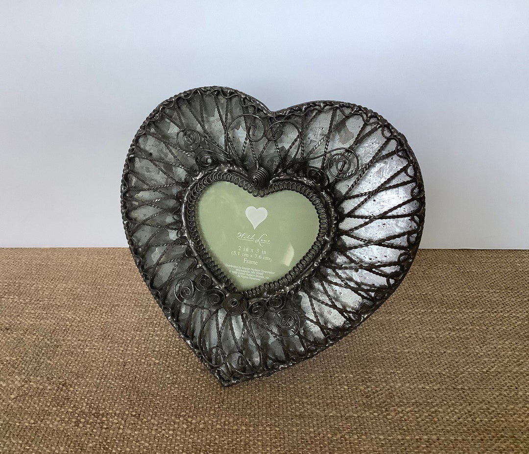 Industrial Metal Wire Heart Photo Frame Wedding Family Etsy