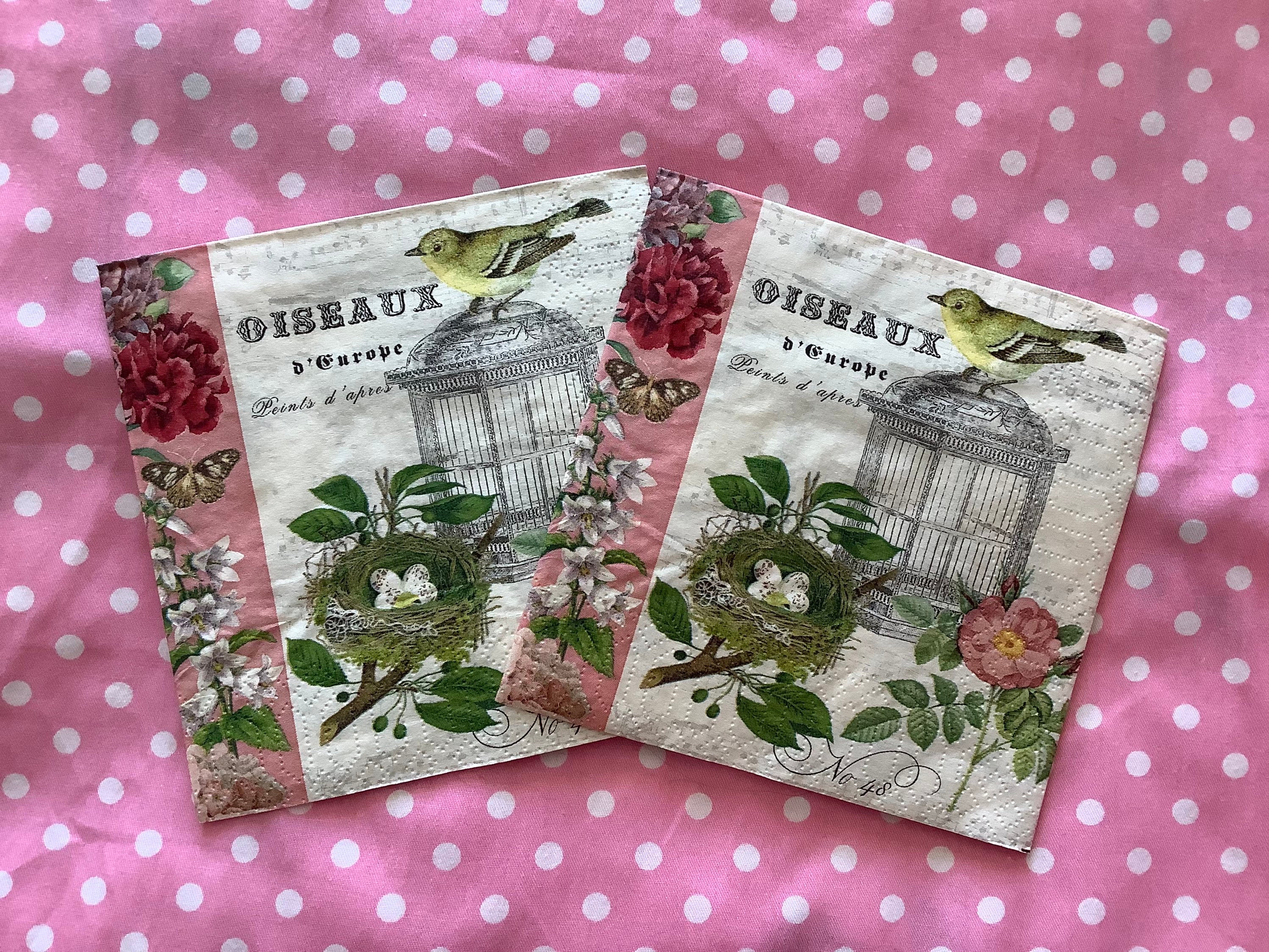 Oiseaux Napkins decoupage serviettecocktail French