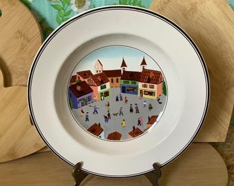 Villeroy & Boch Design Naif Soup Bowl, Old Village Square #4, Rural Country Life, Gerard Laplau