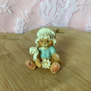 Cherished Teddies Resin Bear with Daisy Figurine, Vintage 1993