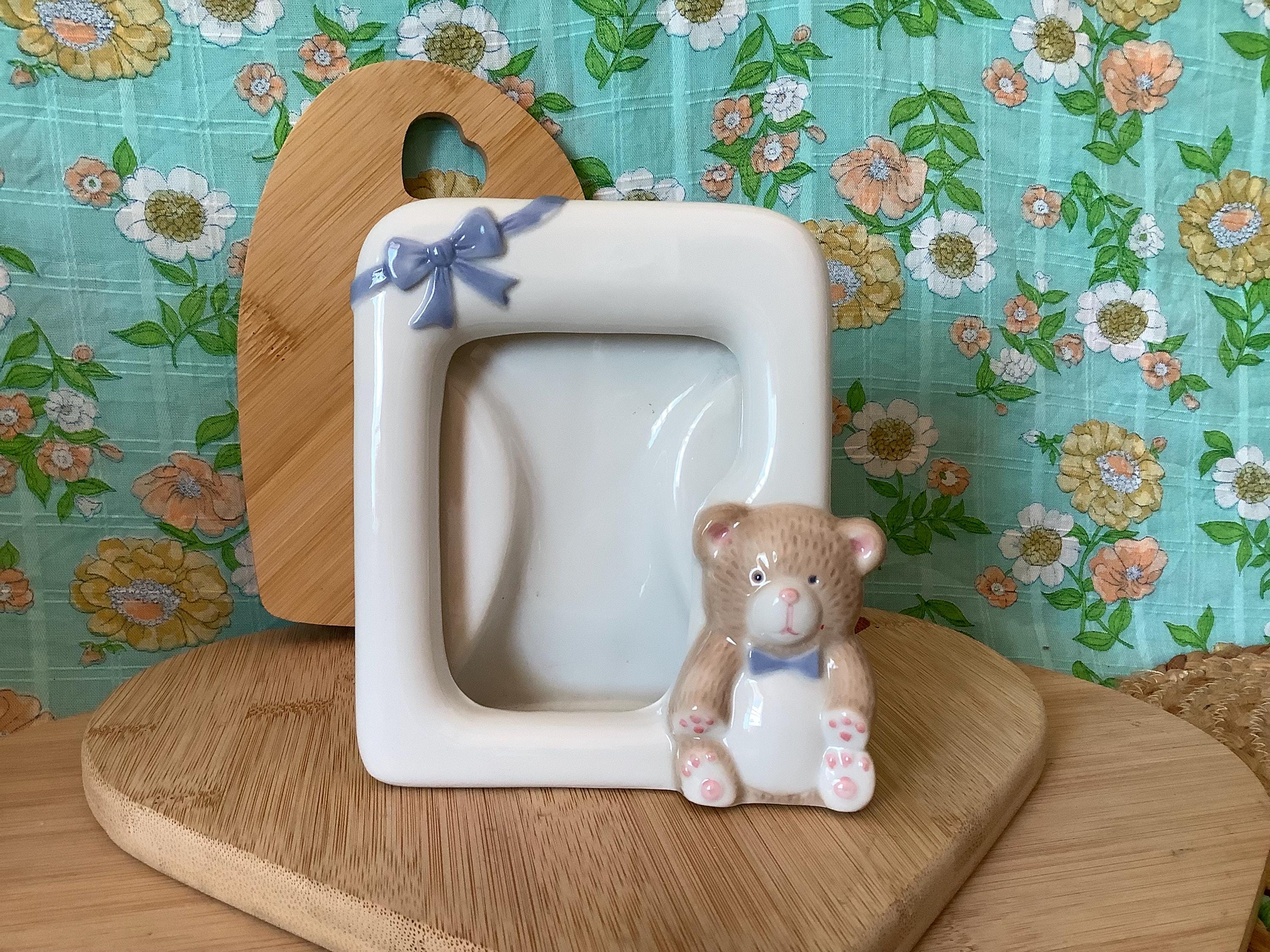 Vintage Ceramic Bear Picture Frame - Etsy