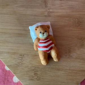 Vintage Lucy & Me Lucy Riggs Enesco Lounging Bear, 1989 Porcelain Bear Figurine