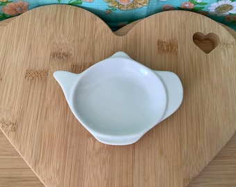White Ceramic Teapot Teabag Rest: Spoon Cozy Plate