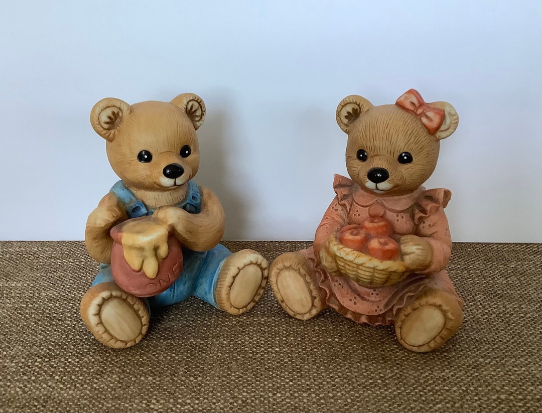 Vintage Homco Teddy Bear Figurines Adorable Bears 1980s Etsy