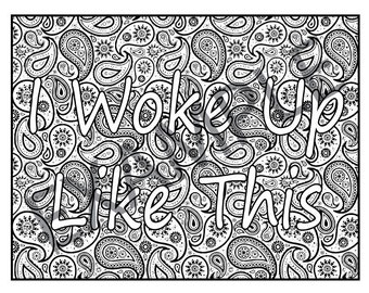 Do Not Disturb Printable Adult Coloring Book Page instant