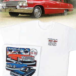 Chevrolet Impala SS Weiss T-Shirt - HS #021 Chevy Super Sport 409 1963 1964 1965 1966