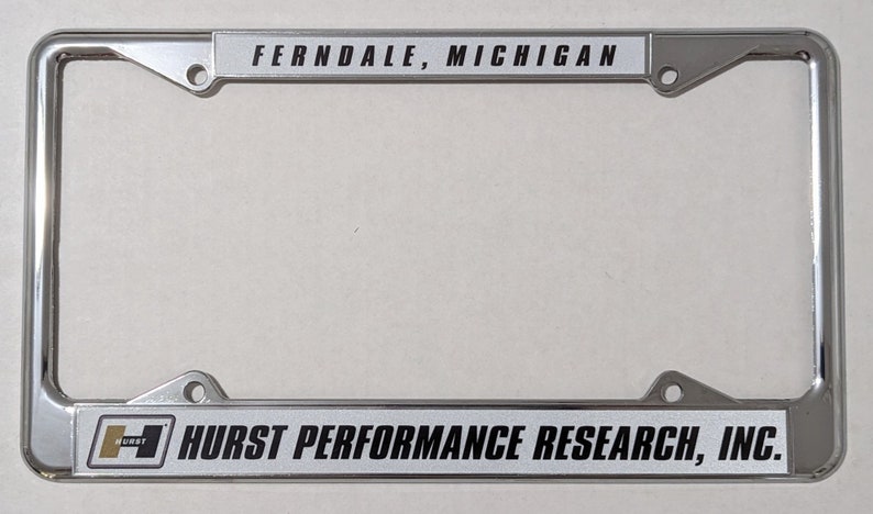 Hurst Performance Research License Plate Frame - Floor Shift Shifter ...