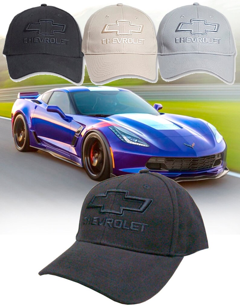 CHEVY CAMARO NOVA CHEVELLE MONTE CARLO SILVERADO EMBROIDERED BOWTIE LOGO HAT CAP