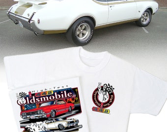 High-Test Oldsmobile T-shirt - HS #029 442 Cutlass Hurst/Olds 455 HO Dr. Olds Watson 65 66 67 68 69 70