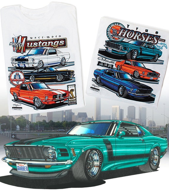 Custom Art T-Shirt for 1966 66 289 hardtop GT Mustang not affiliated with ford