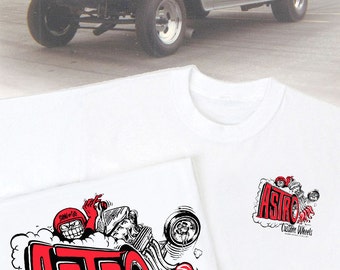 Astro Custom Wielen T-Shirt: HS # 100 - Vintage Dragster Gasser Rat Hot Rod Drag Custom