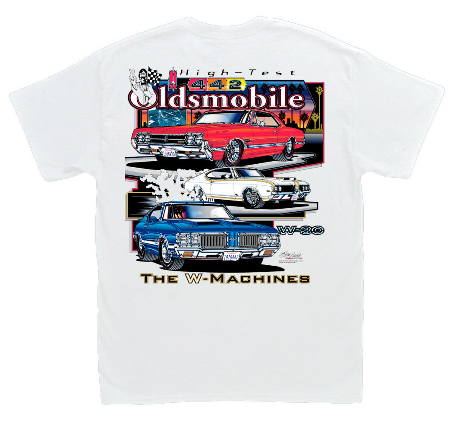 High-test Oldsmobile T-shirt - HS #029 442 Cutlass Hurst/olds 455 HO Dr ...
