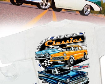 Chevrolet Genuine Classics T-Shirt - HS #033 1955 1956 1957 Bel-Air 210 150 Delray Gasser Chevy Tri-5