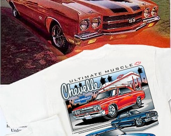 Chevelle Ultimate Muscle White T-Shirt: HS #018 Chevrolet Chevy SS396 SS454 Z-16 1965 1967 1970 LS6 Super Sport