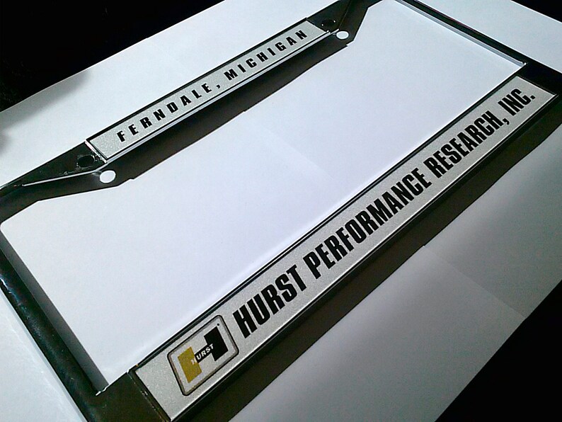 Hurst Performance Research License Plate Frame - Floor Shift Shifter ...