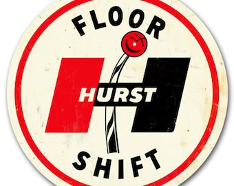 Hurst 60's Floor Shift Vintage metalen bord - BBT-011 - Shifter Gasser Camaro Mopar GTO SS Amx Mustang Rat Hot Rod