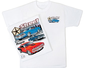 Mopar Street Warriors wit T-shirt - HS #039 Plymouth Hemi 'Cuda GTX 67 68 69 70 71 S/S Super Stock 426 Vintage Drag Racing