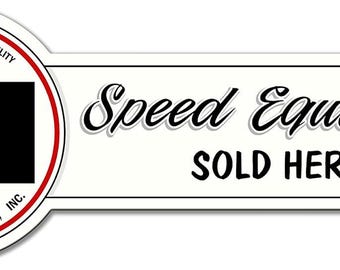 Hurst Speed Equipment Vintage Metal Sign BBT-044 - 28" x 10" - Gasser Shifter decal racing Camaro GTO Mopar Mustang