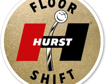 Hurst Gold Metalflake Floor Shift Vintage Metal Sign - BBT-052 - Shifter Gasser Camaro Mopar GTO SS Amx Mustang Rat Hot Rod