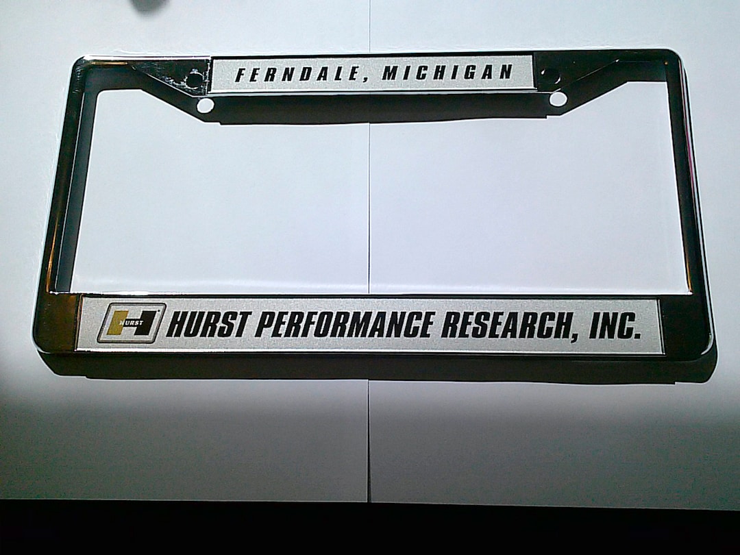 Hurst Performance Research License Plate Frame - Floor Shift Shifter ...