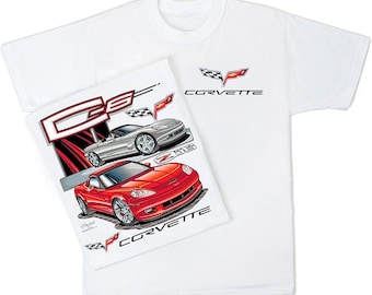 C6 Chevrolet Corvette White T-Shirt - HS #050 (2005-2012) Chevy Racing Z06 ZR1 Grand Sport