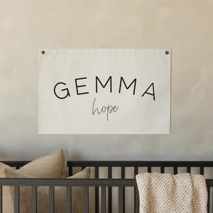 Baby name flag | nursery canvas flag | nursery name sign | custom name banner | name sign for crib | D1