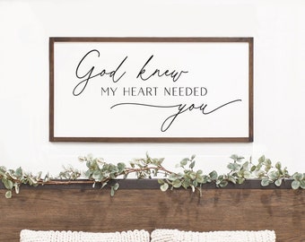 master bedroom sign | God knew my heart needed you sign | bedroom sign | wood sign wall decor | bedroom wall decor