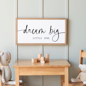 dream big little one sign | nursery wall decor | nursery sign | wood sign | sign for above crib |  sign for nursery