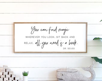You can find magic wherever you look sign | playroom sign | kids room decor | book nook sign | playroom wall decor | play room decor