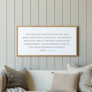 Love the Lord your God sign | scripture sign | Matthew 22:37-39 | wood signs | Bible verse sign | scripture wall decor