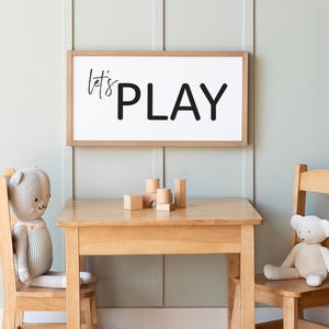 Let&#39;s play sign | playroom sign | kids room decor | kids playroom sign | playroom wall decor | play room decor