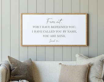 scripture sign | Fear not, for I have redeemed you sign | Isaiah 43:1 | wood sign | farmhouse wall decor | Bible verse sign