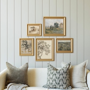 Large Modern Farmhouse Wall Decor | Gallery Wall Art Set | Framed Prints for Living Room, Bedroom, or Entryway Decor | Neutral Art | G23