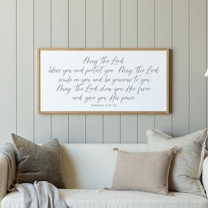 scripture sign | may the Lord bless you and protect you sign | Numbers 6:24-26 | wood sign | farmhouse wall decor | Bible verse sign
