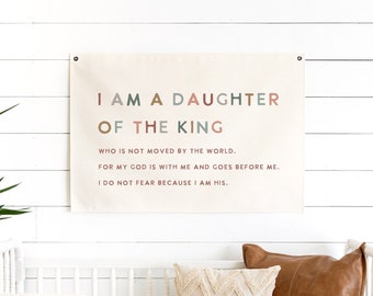 I Am A Daughter Of The King | Canvas Flag For Nursery | Wall Art Canvas | Wall Hanging | Kids Room Decor | Nursery Wall Decor