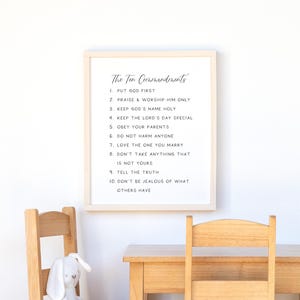 The ten commandments sign |  scripture wood sign | living room wall decor | Christian wall art | commandments for kids