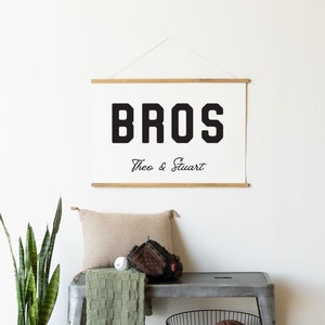 Personalized Bros Wall Art Sign With Custom Names | Unique Brothers Room Decor | Gift For Baby Shower Or Birthday | 12