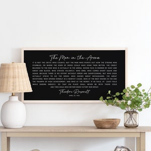 The Man in The Arena | Wood Signs | Theodore Roosevelt Quote | Motivational Quote | Office Wall Decor | Quotes About Life | D2