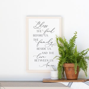 dining room sign | bless the food before us sign | dining room wall decor | sign for kitchen | farmhouse wall decor | kitchen wood sign