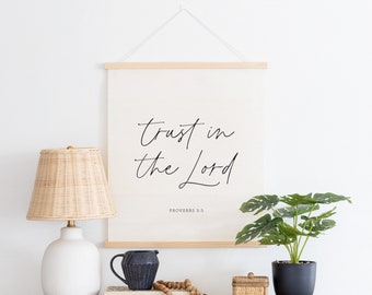 Trust In The Lord | Canvas Wall Hanging | Proverbs 3:5 | Christian Wall Art | Canvas Wall Decor | Living Room Art