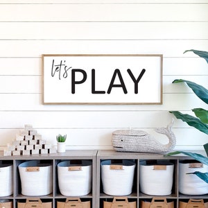 Let's play sign | playroom sign | kids room decor | kids playroom sign | playroom wall decor | play room decor