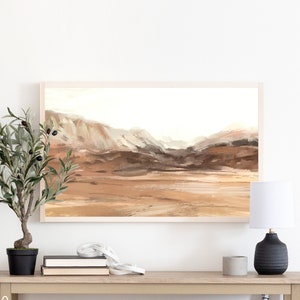 Framed Desert Landscape Art | Abstract Landscape | Wood Signs | Living Room Wall Decor | Large Wall Art | Desert Mountains | W12